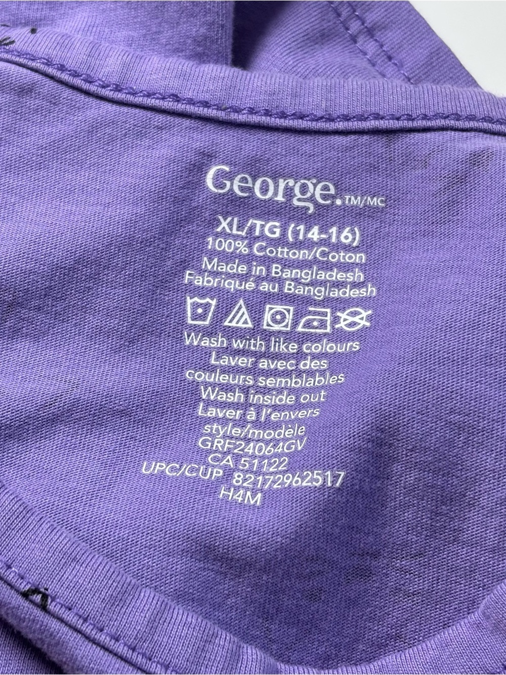 3/10$ George Girls Lilac Purple Cat Face Skater Dress Size XL 14-16 Summer - Picture 3 of 5